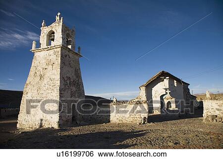 Bell tower in Guallatire, South America View Large Photo Image Stock Photograph - Bell tower in Guallatire, South America. Fotosearch