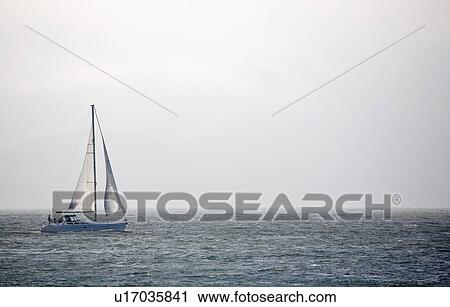 Stock Image - Boat at sea. Fotosearch