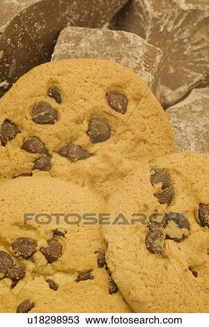 Stock Image - Chocolate chip cookies. Fotosearch