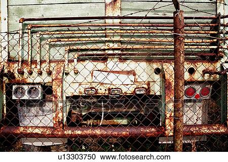 Old rusty truck behind fence View Large Photo Image Stock Image - Old rusty truck behind fence. Fotosearch