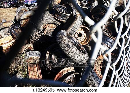 Tires in a scrap yard View Large Photo Image Stock Photography - Tires in a scrap yard. Fotosearch