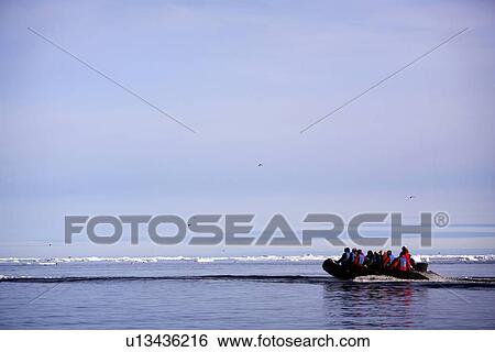 Stock Photograph - Tourists in the Canadian Arctic. Fotosearch