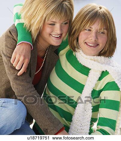 Stock Image - Two sisters. Fotosearch