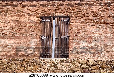 Window in a brick building View Large Photo Image Stock Photo - Window in a brick building. Fotosearch