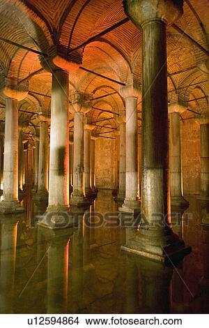 Picture - Basilica Cistern Istanbul Turkey. Fotosearch