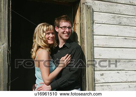 Stock Image - Portrait of a young couple. Fotosearch