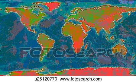 Stock Image - World Map Illustration. Fotosearch