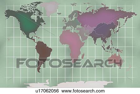 Stock Photograph - World Map Illustration. Fotosearch