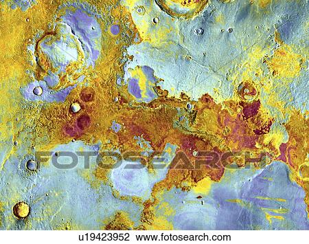 Stock Image - Aerial view of Mars. Fotosearch