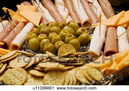Stock Image - Appetizer platter. Fotosearch