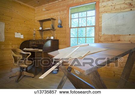 Stock Photo - Architectural design and drafting office in Fort Edmonton, Alberta. Fotosearch