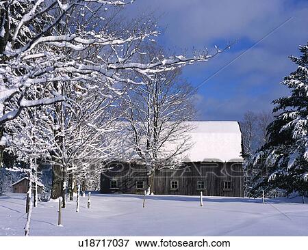 Stock Photo - Barn in Winter . Fotosearch