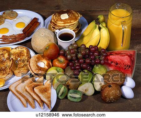 Breakfast foods View Large Photo Image Stock Photograph - Breakfast foods . Fotosearch