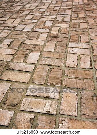 Stock Image - Brick sidewalk. Fotosearch