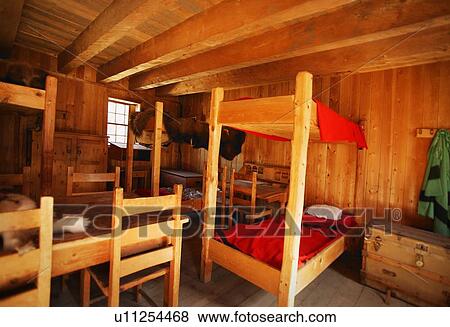 Bunk beds in a rustic interior View Large Photo Image Stock Photo - Bunk beds in a rustic interior. Fotosearch