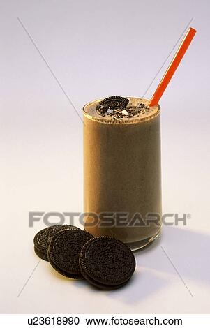 Chocolate milk with cookies View Large Photo Image Stock Image - Chocolate milk with cookies. Fotosearch