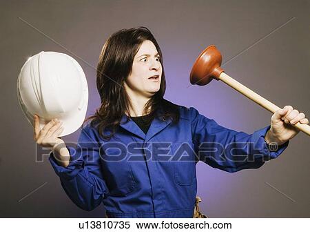 Female plumber View Large Photo Image Stock Photography - Female plumber. Fotosearch