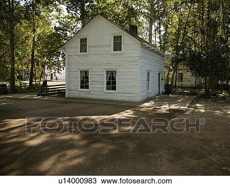 Stock Image - Historical home in Fort Edmonton, Alberta. Fotosearch