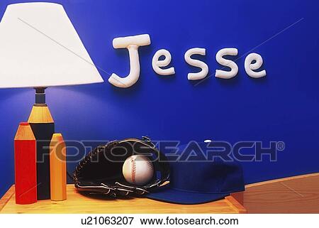 Stock Photo - Jesse's night table and name. Fotosearch
