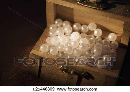 Pearls in a wooden box View Large Photo Image Stock Photo - Pearls in a wooden box. Fotosearch