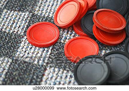 Stock Photo - Red and black checkers. Fotosearch