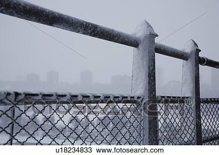 Stock Image - Snowy fence. Fotosearch
