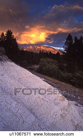 Stock Image - Sunset in a gulch . Fotosearch