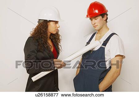 Supervisor and tradesman View Large Photo Image Stock Photo - Supervisor and tradesman. Fotosearch