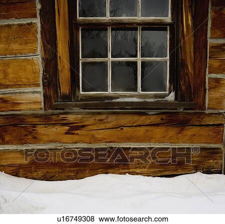 Window of a log cabin View Large Photo Image Stock Photo - Window of a log cabin. Fotosearch