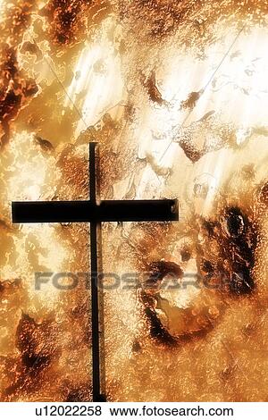 A cross with an orange rough background View Large Photo Image Stock Photo - A cross with an orange rough background. Fotosearch