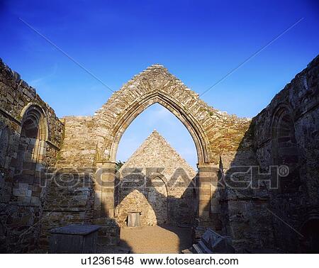 Stock Photo - Ancient Abbey, Ardmore, Co Waterford, 12th Century, Ireland. Fotosearch