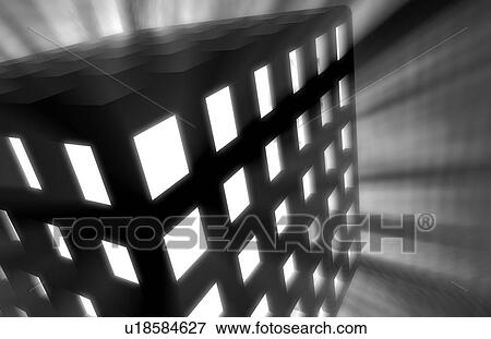 Stock Photo - Black and white computer generated abstract design. Fotosearch
