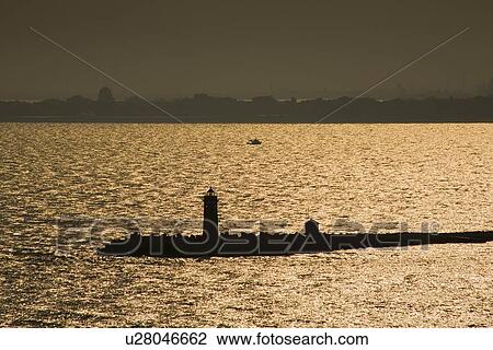 Breakwater Lighthouse, Port of Venice, Italy View Large Photo Image Stock Image - Breakwater Lighthouse, Port of Venice, Italy . Fotosearch