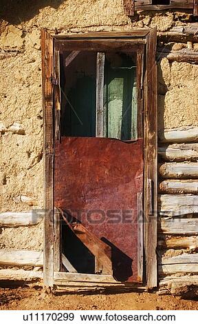 Broken door at an empty house View Large Photo Image Stock Photo - Broken door at an empty house. Fotosearch
