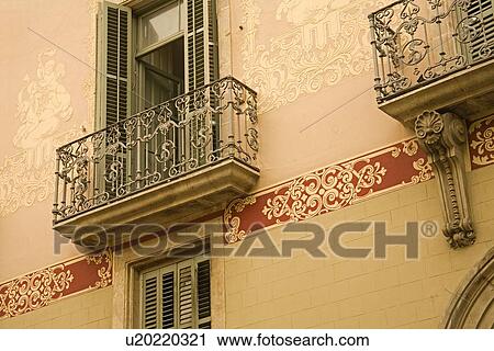 Building detail, La Rambla Street, City of Barcelona, Spain View Large Photo Image Stock Image - Building detail, La Rambla Street, City of Barcelona, Spain . Fotosearch