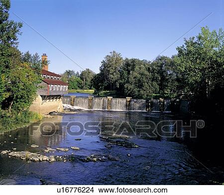 Picture - Building on a dam. Fotosearch