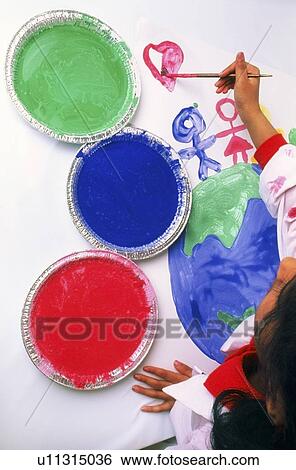 Child painting View Large Photo Image Stock Photograph - Child painting. Fotosearch