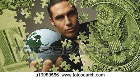 Composite of a US dollar bill and a businessman View Large Photo Image Stock Photograph - Composite of a US dollar bill and a businessman. Fotosearch
