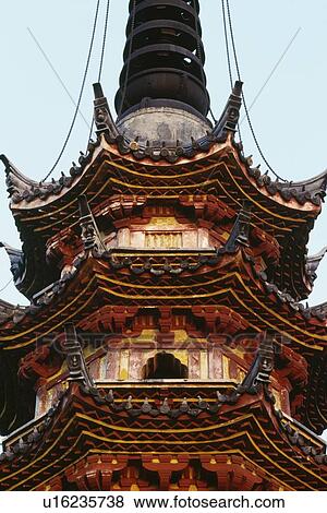 Detail of a pagoda in Suzhou, China View Large Photo Image Stock Photo - Detail of a pagoda in Suzhou, China. Fotosearch
