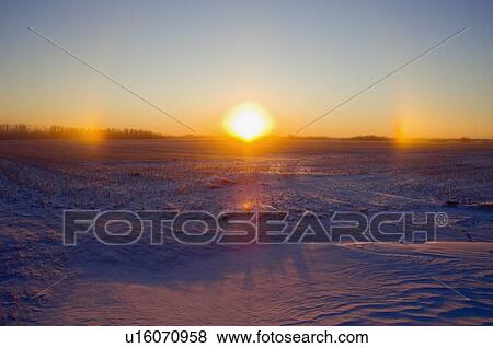 Early morning with snow covered land View Large Photo Image Stock Photo - Early morning with snow covered land. Fotosearch