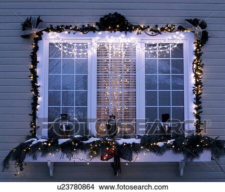 Picture - Exterior Christmas decorations. Fotosearch
