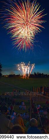 Stock Image - Fireworks display in the sky . Fotosearch