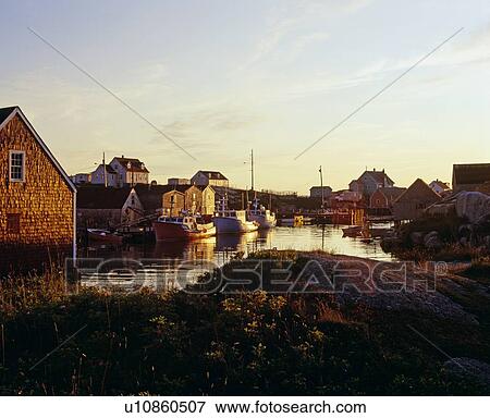 Stock Photo - Fishing village in Peggy's Cove, Nova Scotia, Canada. Fotosearch