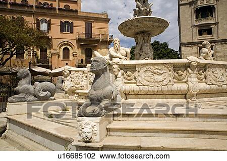 Fountain of Orion, Messina, Sicily, Italy View Large Photo Image Stock Image - Fountain of Orion, Messina, Sicily, Italy. Fotosearch