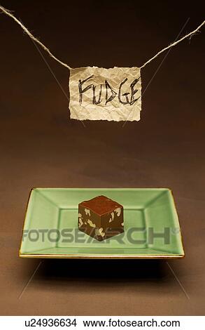 Picture - Fudge on a plate. Fotosearch