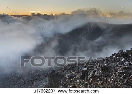 Haleakala crater with smoke View Large Photo Image Stock Photo - Haleakala crater with smoke. Fotosearch