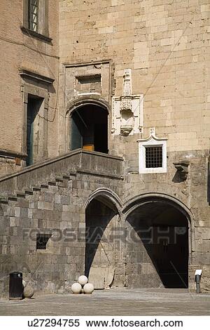 Stock Photography - Inner courtyard, City of Naples, Italy. Fotosearch