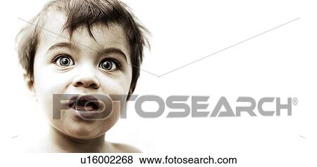 Male child with large eyes View Large Photo Image Stock Photo - Male child with large eyes. Fotosearch