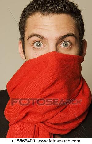 Man wearing a scarf View Large Photo Image Stock Image - Man wearing a scarf. Fotosearch
