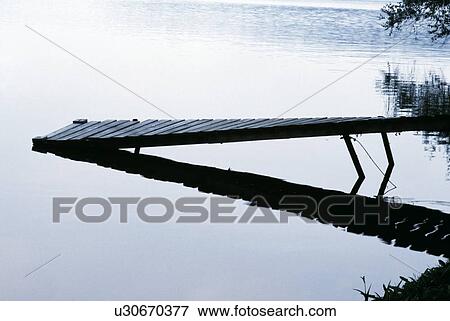 Pier sloping into the lake View Large Photo Image Stock Photo - Pier sloping into the lake. Fotosearch